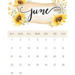 June 2025 Calendar Printables | Entheosweb | Sunflower June 2025 Calendar