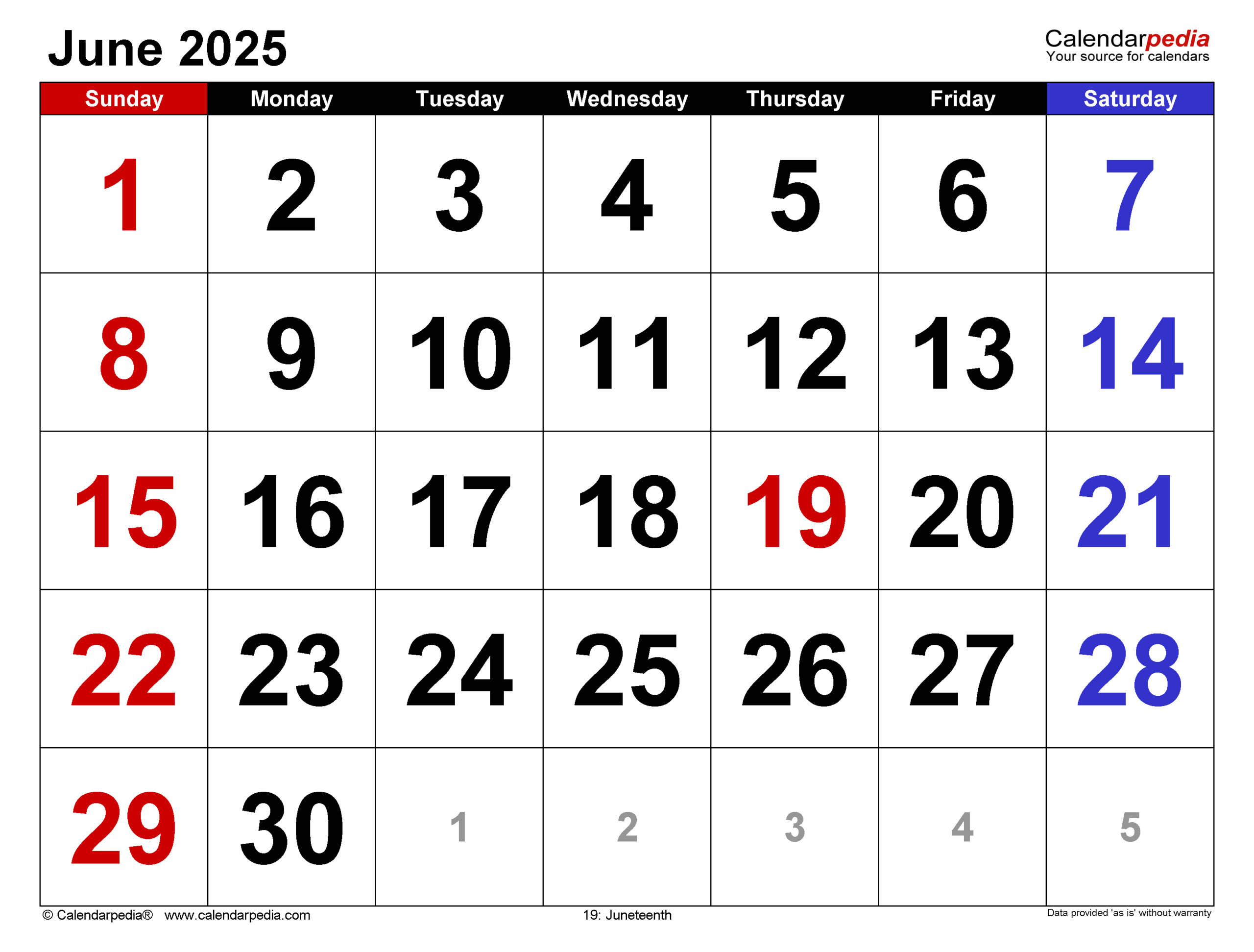 June 2025 Calendar | Templates For Pdf, Excel And Word | Show Calendar For June 2025