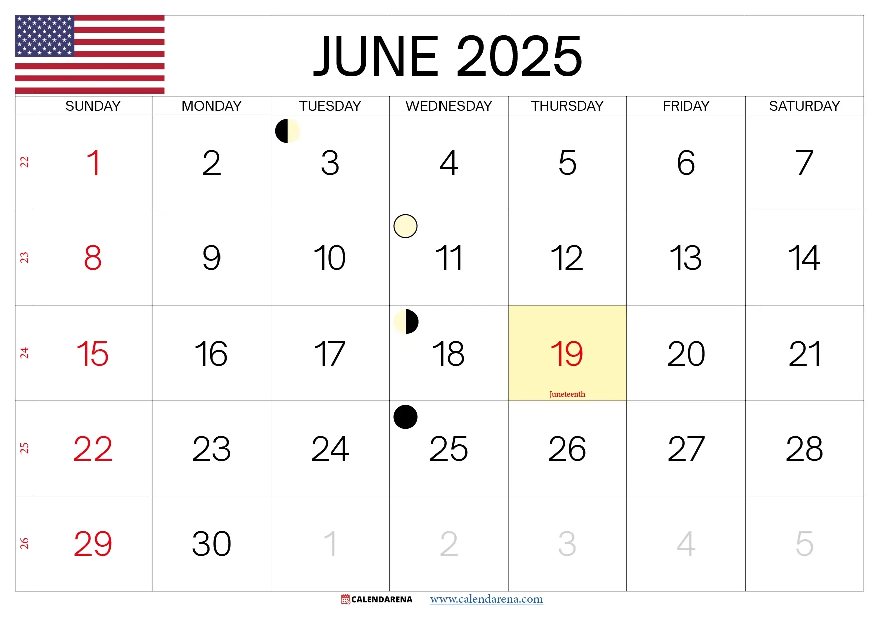 June 2025 Calendar Usa With Holidays | Calendar 2025