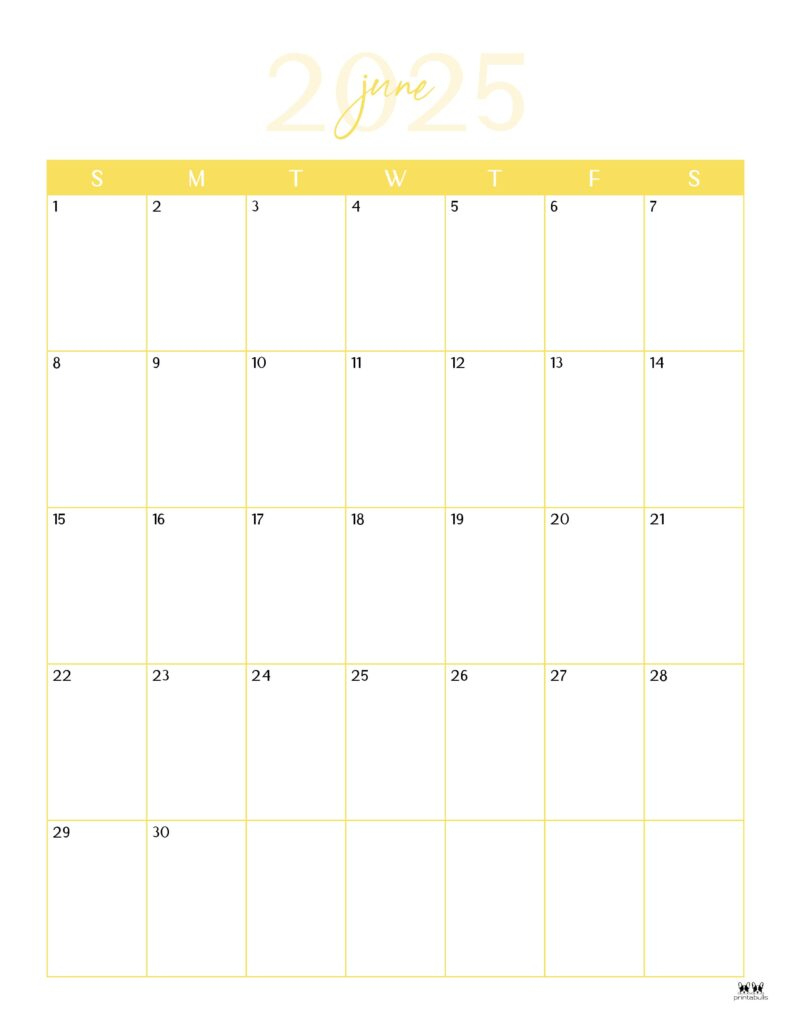 June 2025 Calendars - 107 Free Printables | Printabulls | Calendar 2025