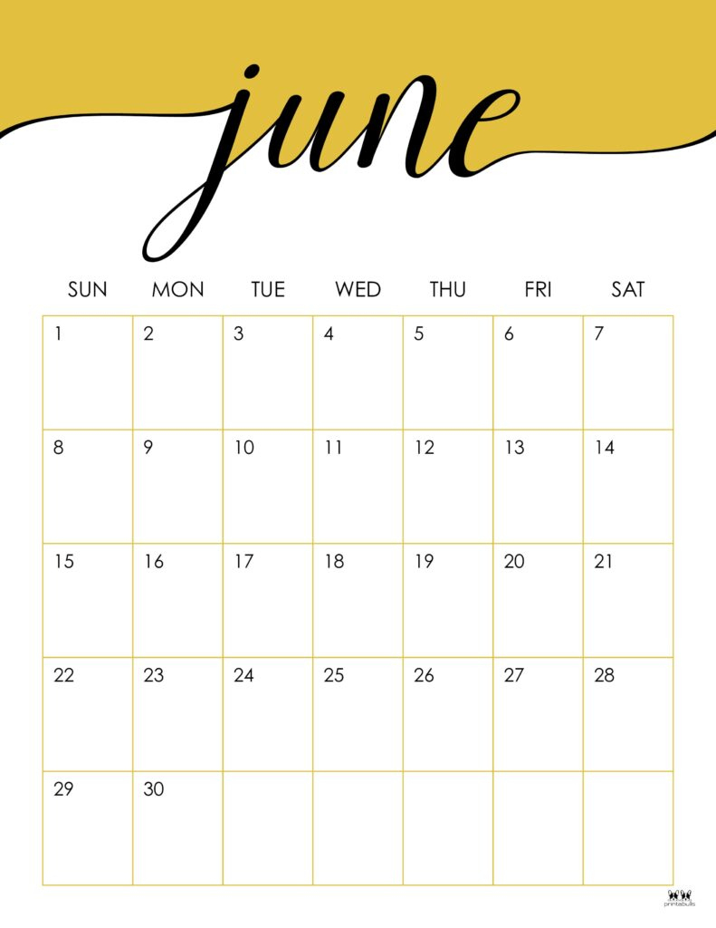 June 2025 Calendars - 107 Free Printables | Printabulls | Calendar 2025
