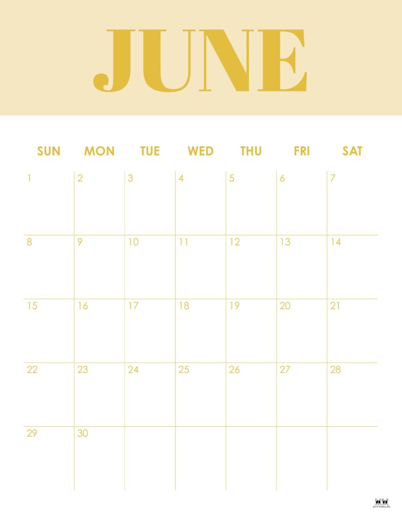 June 2025 Calendars - 107 Free Printables | Printabulls | Calendar 2025