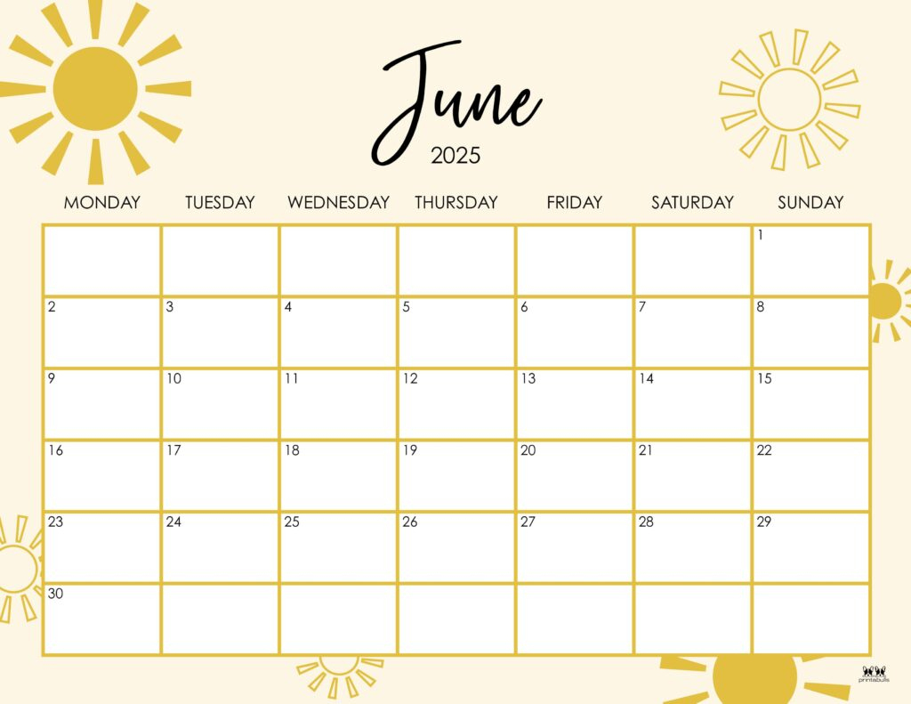 June 2025 Calendars - 107 Free Printables | Printabulls | Calendar 2025