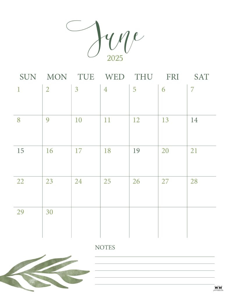 June 2025 Calendars - 107 Free Printables | Printabulls | Calendar 2025