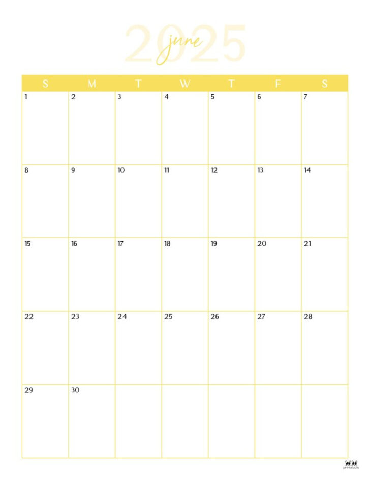 June 2025 Calendar Printable Portrait | Calendar 2025