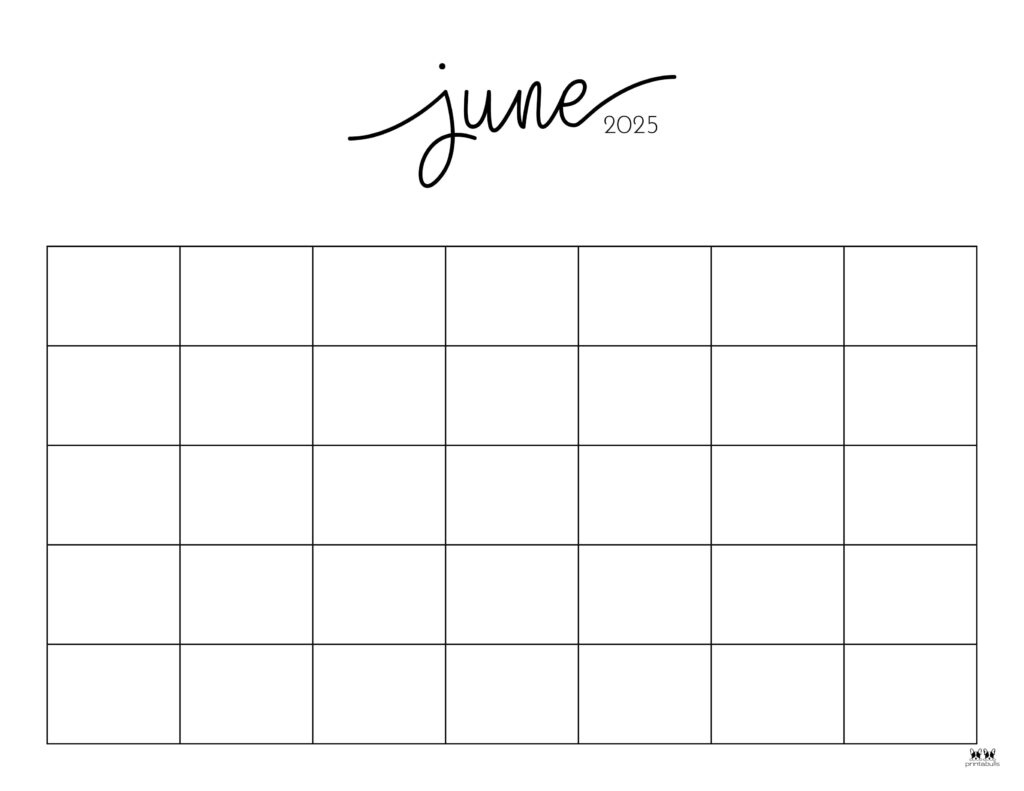 June 2025 Calendars - 107 Free Printables | Printabulls | June Calendar Print Out 2025
