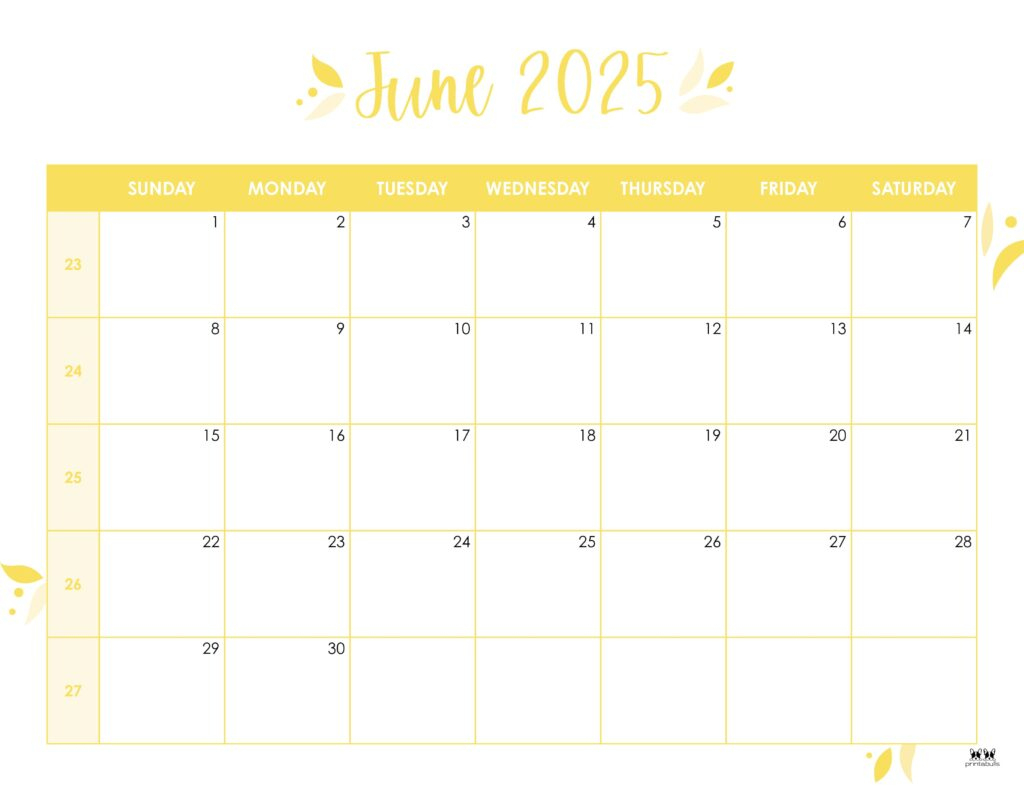 June 2025 Calendars - 107 Free Printables | Printabulls | Show Me The Calendar For The Month Of June 2025