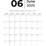 June 2025 Calendars   Free Printable & Fillable | June 2025 Calendar Editable