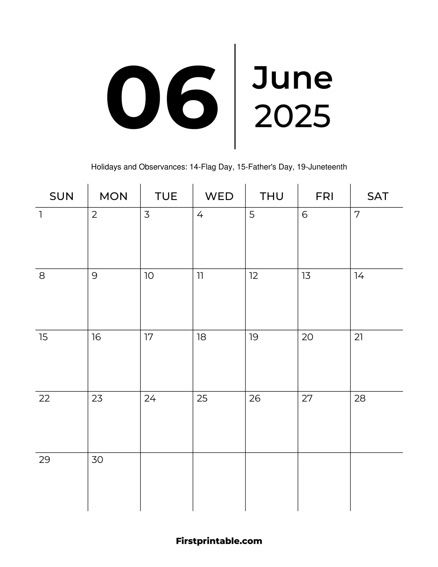 June 2025 Calendars - Free Printable &amp;amp; Fillable | June 2025 Calendar Editable