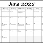 June 2025 With Holidays Calendar | National Day Calendar For June 2025