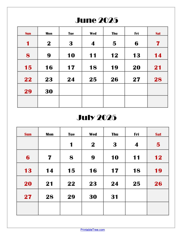 2025 June July Calendar | Calendar 2025