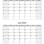 June And July 2025 Calendar | Wikidates | June July 2025 Calendar Printable