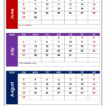 June To August 2025 Calendar Printable Pdf | Three Months Calendar | June Through August Calendar 2025