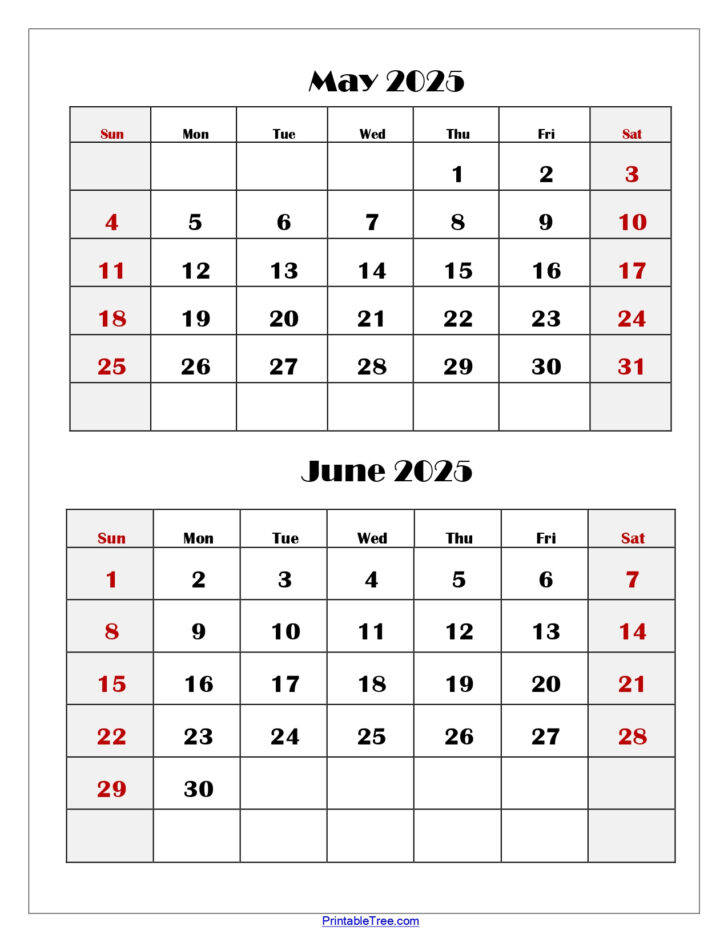 Calendar May – June 2025 | Calendar 2025