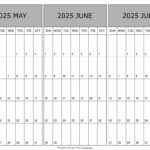 May To July Calendar 2025 Templates   Three Months | 3 Month Calendar May June July 2025