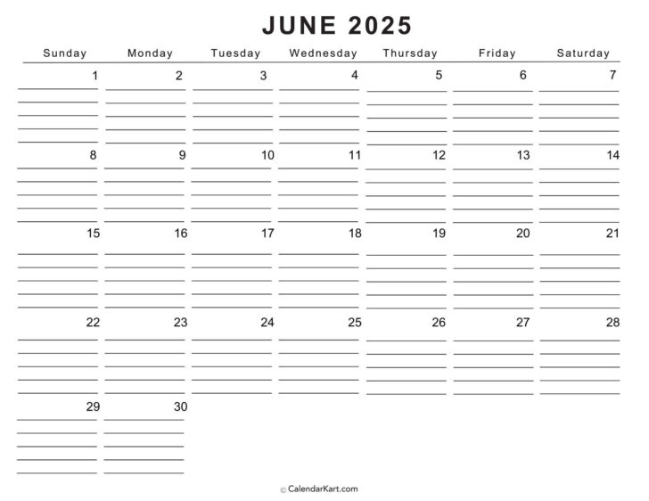 June 2025 Calendar Fillable | Calendar 2025
