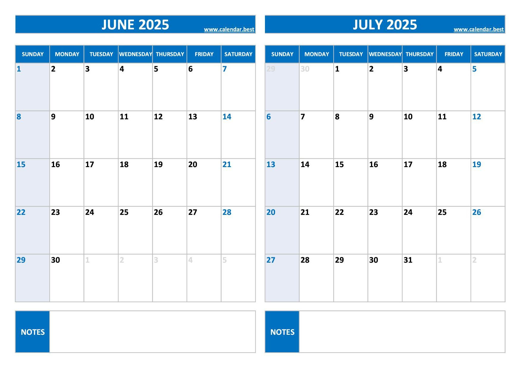 Printable June And July 2025 Calendar - Free Pdf &amp;amp; Jpg Downloads | Printable Calendar June July 2025