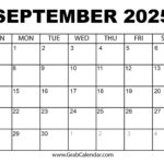 Printable September 2025 Calendar | Printable Calendar September 2024   June 2025