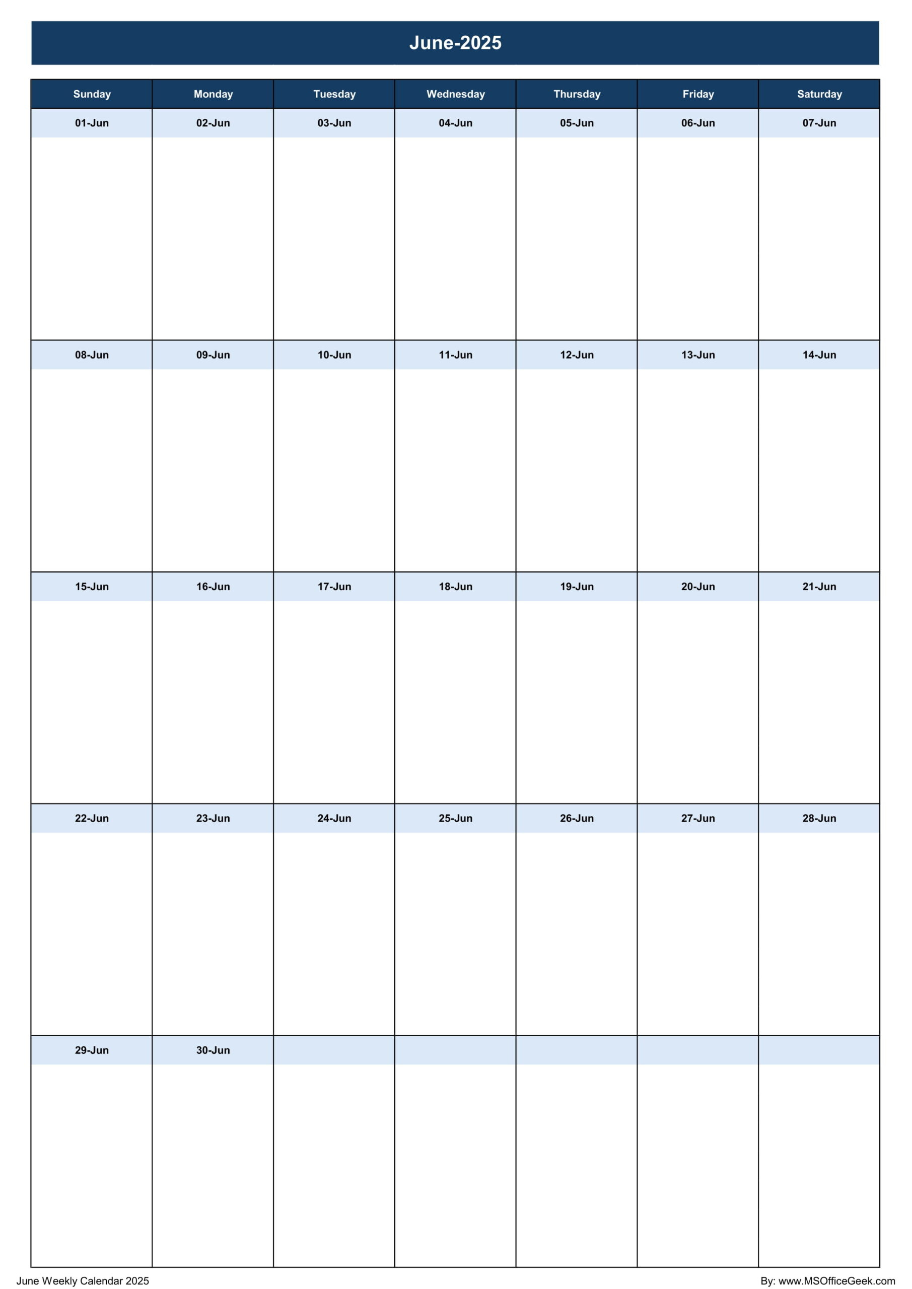 Ready-To-Use Printable Weekly Calendar 2025 - Msofficegeek | Calendar 2025