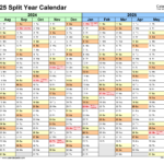 Split Year Calendars 2024/2025 (July To June)   Pdf Templates |  Calendar 2025