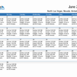 Sunrise And Sunset Times In North Las Vegas, Nevada, United States | Las Vegas Calendar June 2025