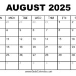 2025 Calendar   Grab Calendar | Printable Calendar August 2024 To July 2025