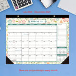 2025 Desk Calendar With Pvc Protective Cover   Waterproof &  Scratch Resistant, Unique Monthly Designs For July 2024 To * 2025, Office  And Home |  Calendar 2025