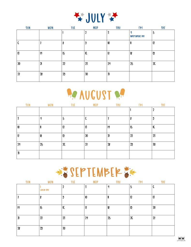 2025 Summer Calendars - 27 Free Printables | Printabulls | Calendar 2025