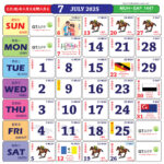 Calendar Malaysia 2025   Calendar Malaysia | Calendar Kuda July 2025
