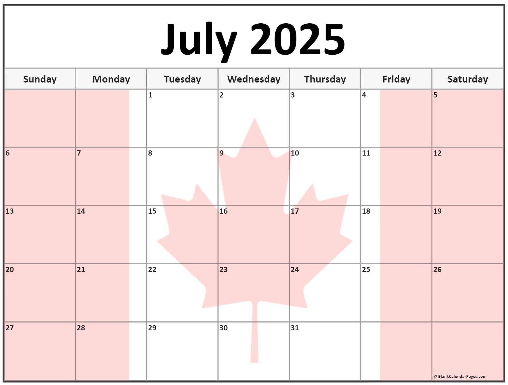 Collection Of July 2025 Photo Calendars With Image Filters. | Calendar 2025