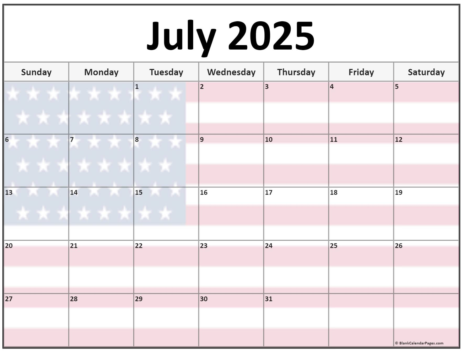 Collection Of July 2025 Photo Calendars With Image Filters. | Calendar 2025