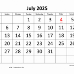 Free Download Printable July 2025 Calendar, Large Font Design | Large Printable July 2025 Calendar