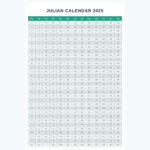 Free Julian Calendar 2025 | 2025 Julian Calendar Printable Free Download
