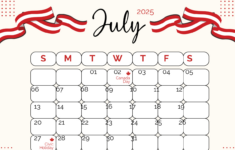 Free July 2025 Calendar Templates, Editable And Printable | July 2025 Canada Calendar Printable