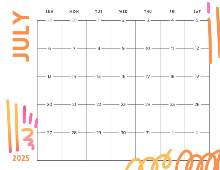 Free Editable July 2025 Calendar | Calendar 2025