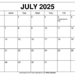 Free Printable July 2025 Calendar Templates With Holidays   Wiki Calendar |  Calendar 2025