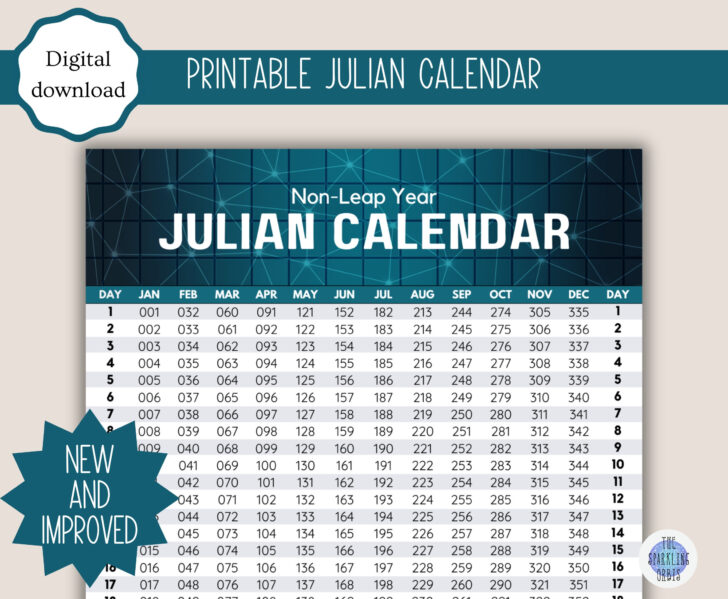Julian Date Calendar Printable 2025 | Calendar 2025