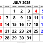 July 2025 Calendar (Free Printable) – Free Printables, Monograms | July Calendar 2025 With Holidays