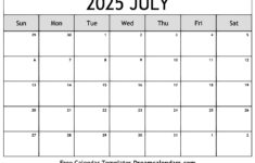 July 2025 Calendar – Free Printable With Holidays And Observances | Free Printable July 2025 Calendar Template