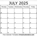 July 2025 Calendar   Free Printable With Holidays And Observances | July 13 2025 Calendar