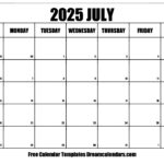July 2025 Calendar   Free Printable With Holidays And Observances | July 18 2025 Calendar