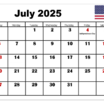 July 2025 Calendar Printable Pdf Template With Holidays |  Calendar 2025