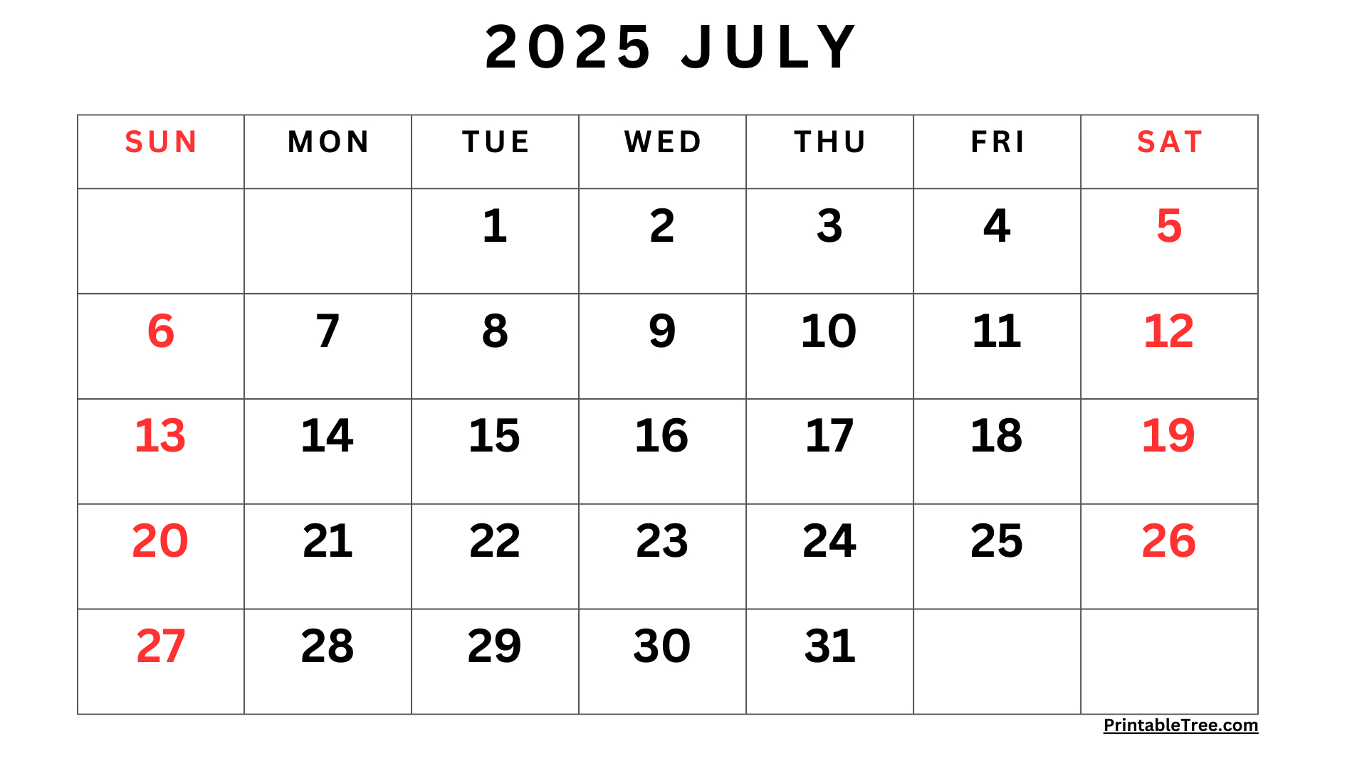 July 2025 Calendar Printable Pdf Template With Holidays | July 19 2025 Calendar