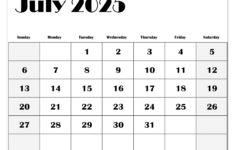July 2025 Calendar Printable Pdf Template With Holidays | July Calendar 2025 Fill In