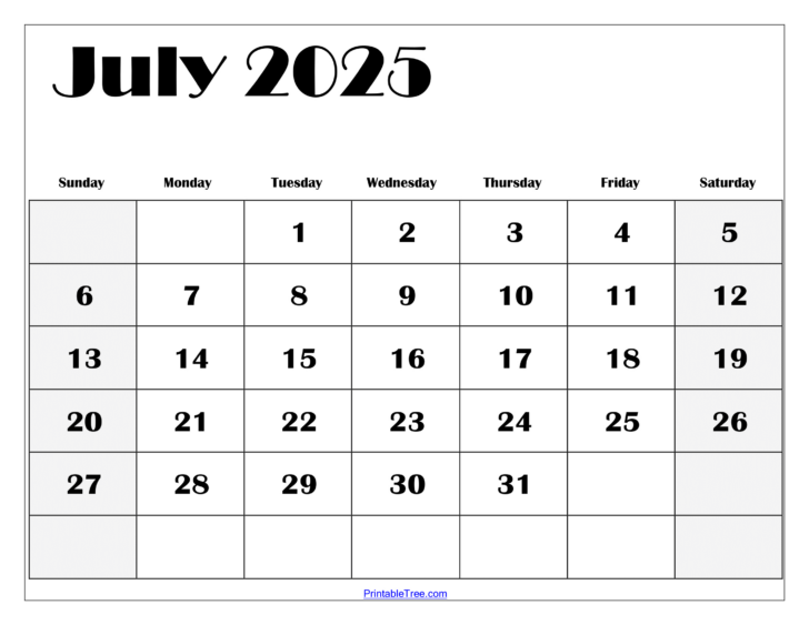 July Calendar 2025 Fill In | Calendar 2025