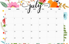 July 2025 Calendar Printables | Entheosweb | July 2025 Free Calendar Printable