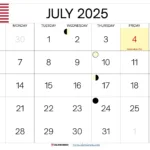 July 2025 Calendar Usa | July 2025 Holiday Calendar