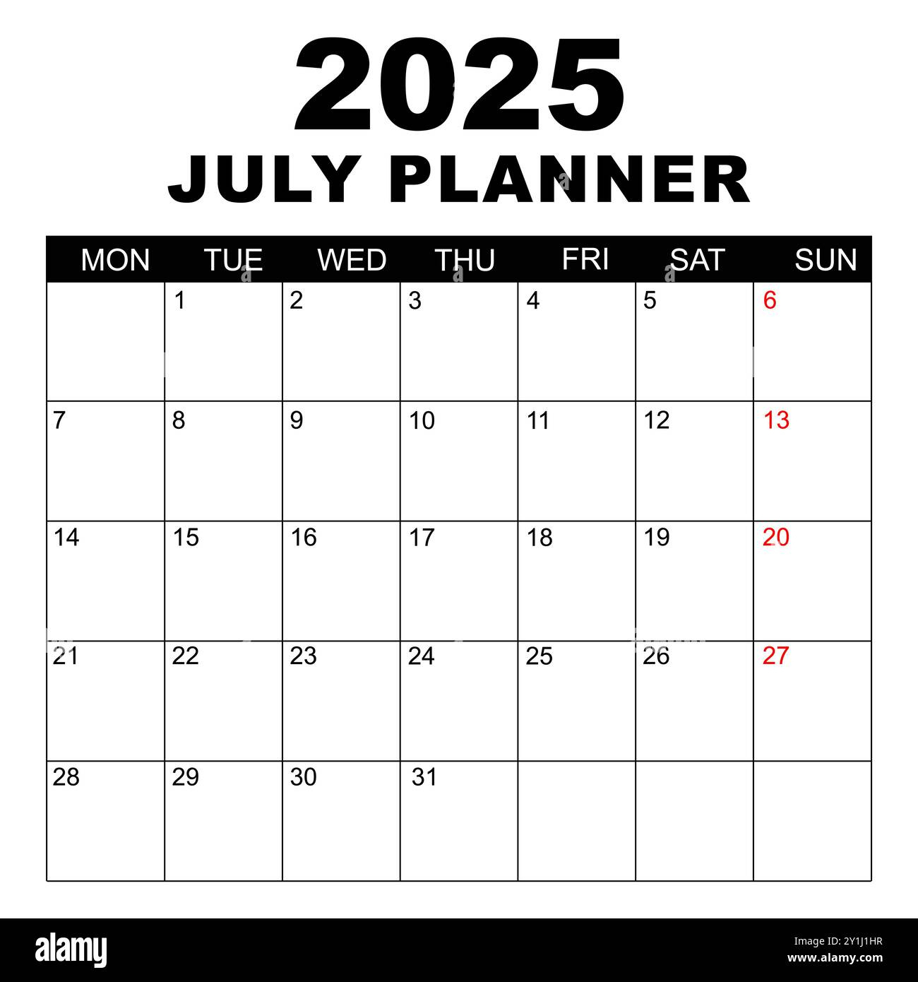 July 2025 Calendar. Week Starts On Monday. Blank Calendar Template | Calendar 2025