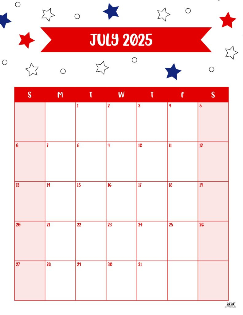 July 2025 Calendars - 107 Free Printables | Printabulls | Calendar 2025