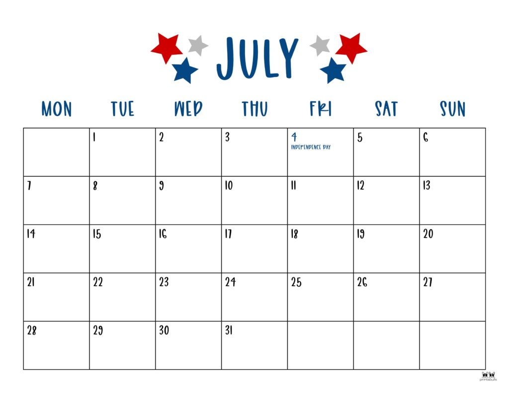 July 2025 Calendars - 107 Free Printables | Printabulls | Calendar 2025